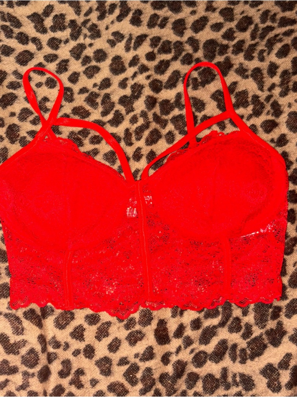 Red Lace Bralette Top